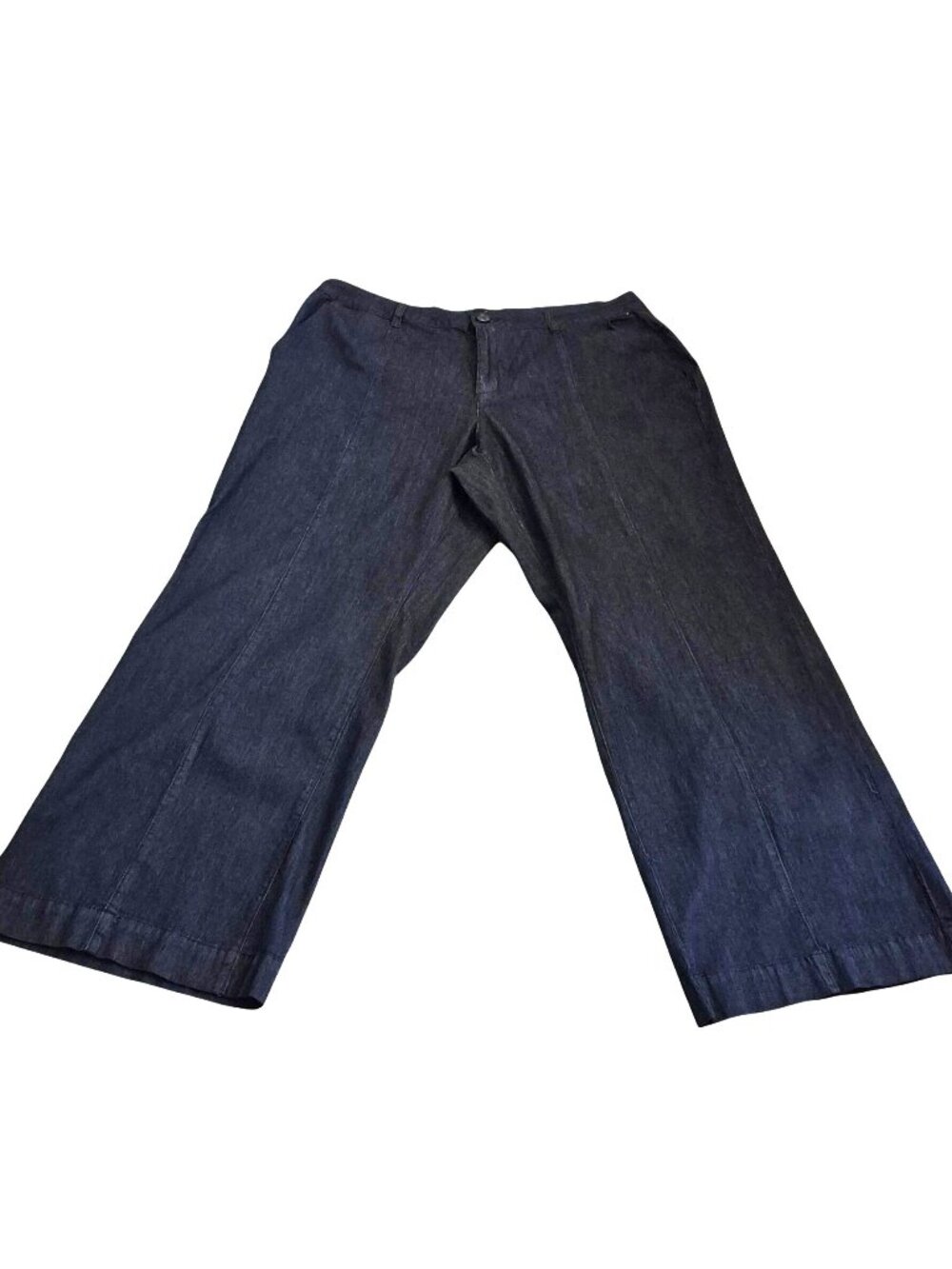 Ashley Stewart Dark Wash Wide Leg TailoredTrouser Jeans Size 22 NWT